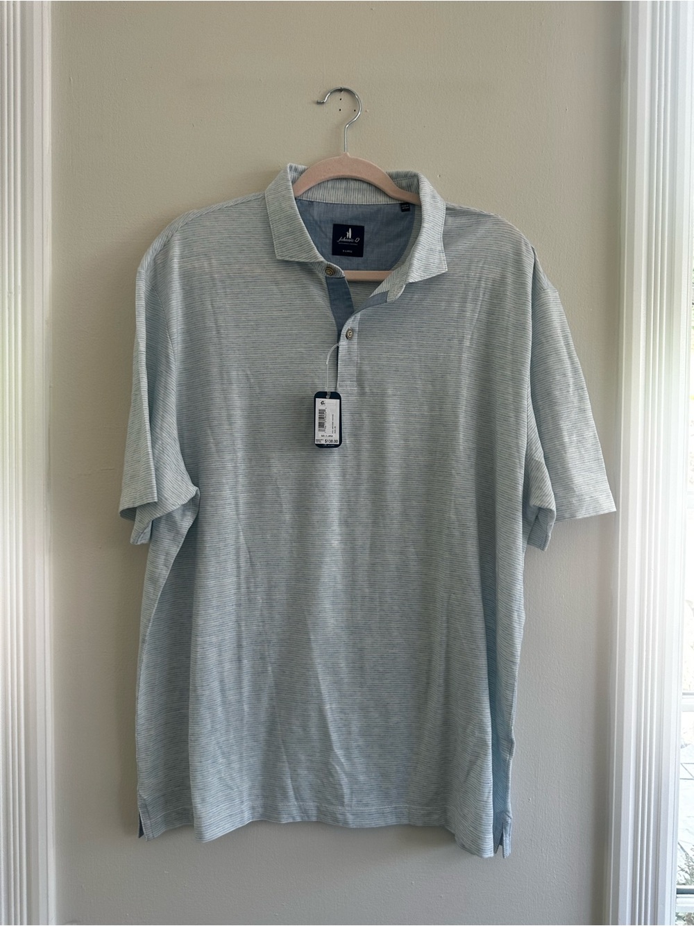 johnnie-O Heathered Light Blue Polo Shirt